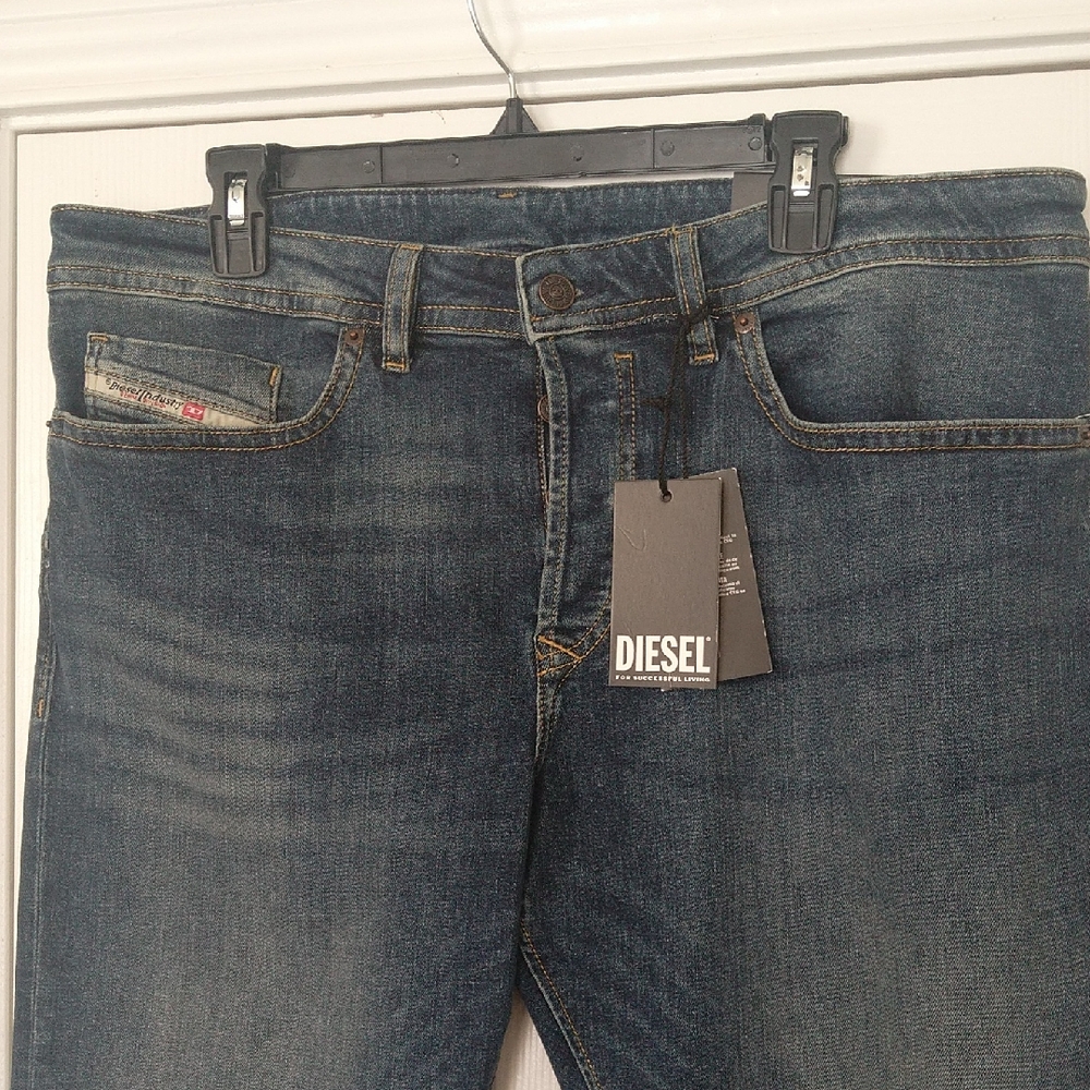 Diesel Buster-x Men's Regular Fit Tapered Leg Jeans Denim Blue  34x32 Button Fly